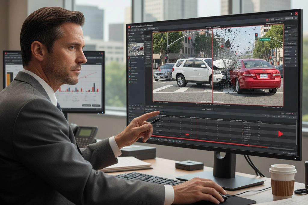 پیگیری تصادف با دوربین خودرو