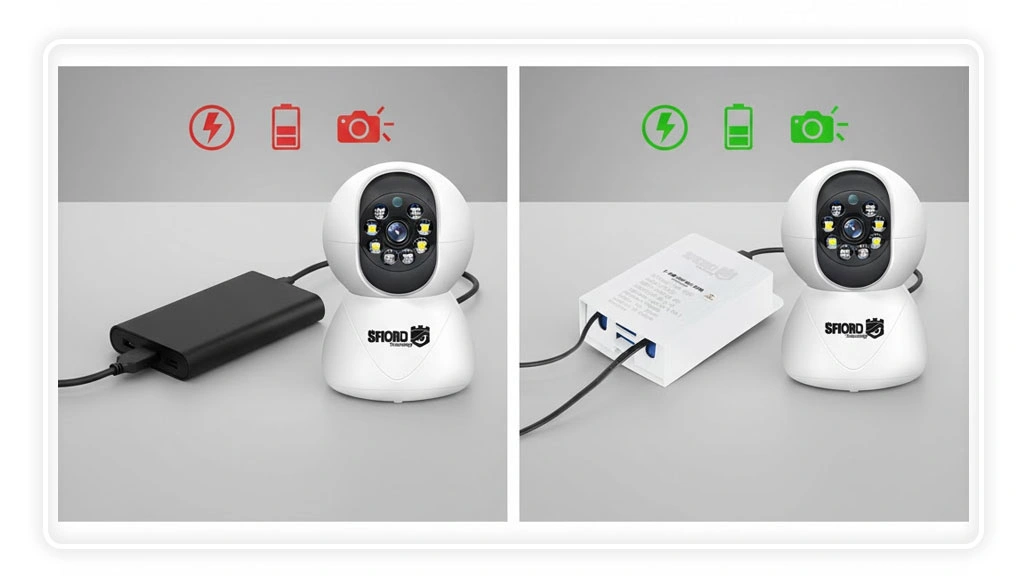 مقایسه پاوربانک با برق اضطراری برای دوربین