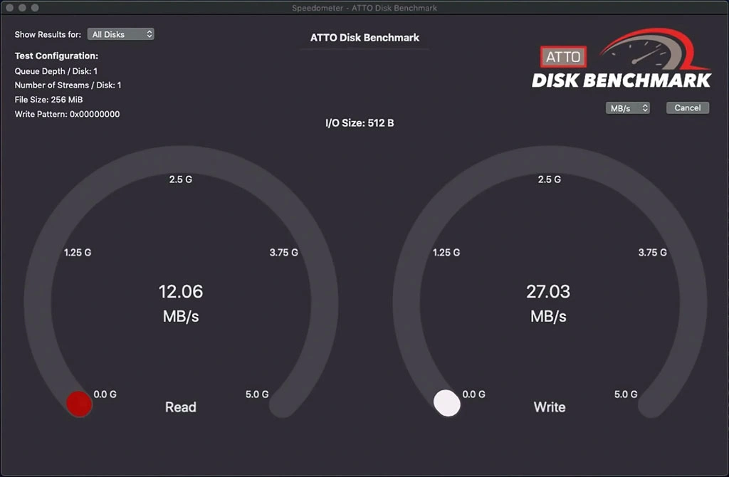 نرم افزار ATTO Disk Benchmark برای تست سرعت فلش مموری