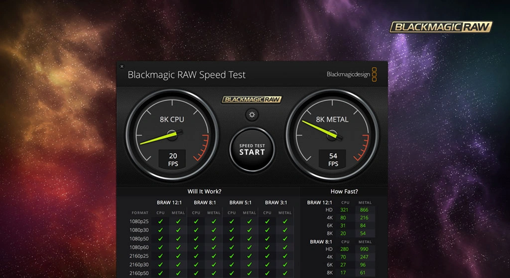 برنامه Blackmagic Disk Speed Test برای تست مموری کارت