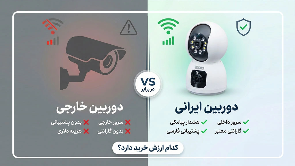 دوربین مداربسته ایرانی در برابر خارجی