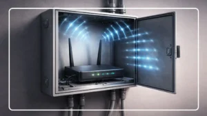 قرار دادن مودم در جعبه تقسیم فلزی