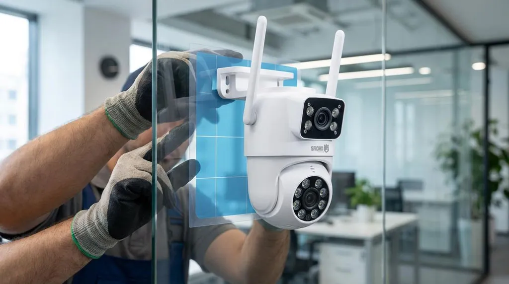 نصب دوربین با برچسب الکترواستاتیک